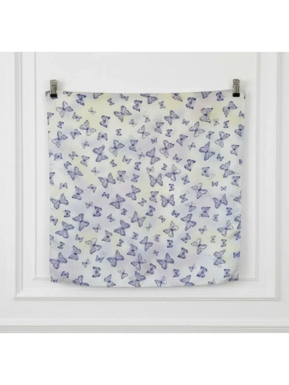 ⭐Luxury Butterfly Scarf Square Silky Head Neck Wrap Purple Cream Accessory hijab